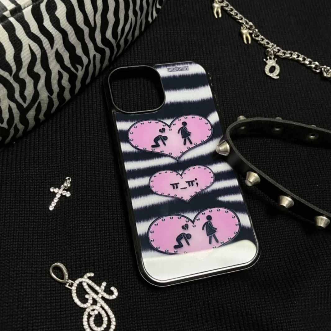 Phone Cases Personalised - Niş Kişilik Siyah ve Pembe Aşk