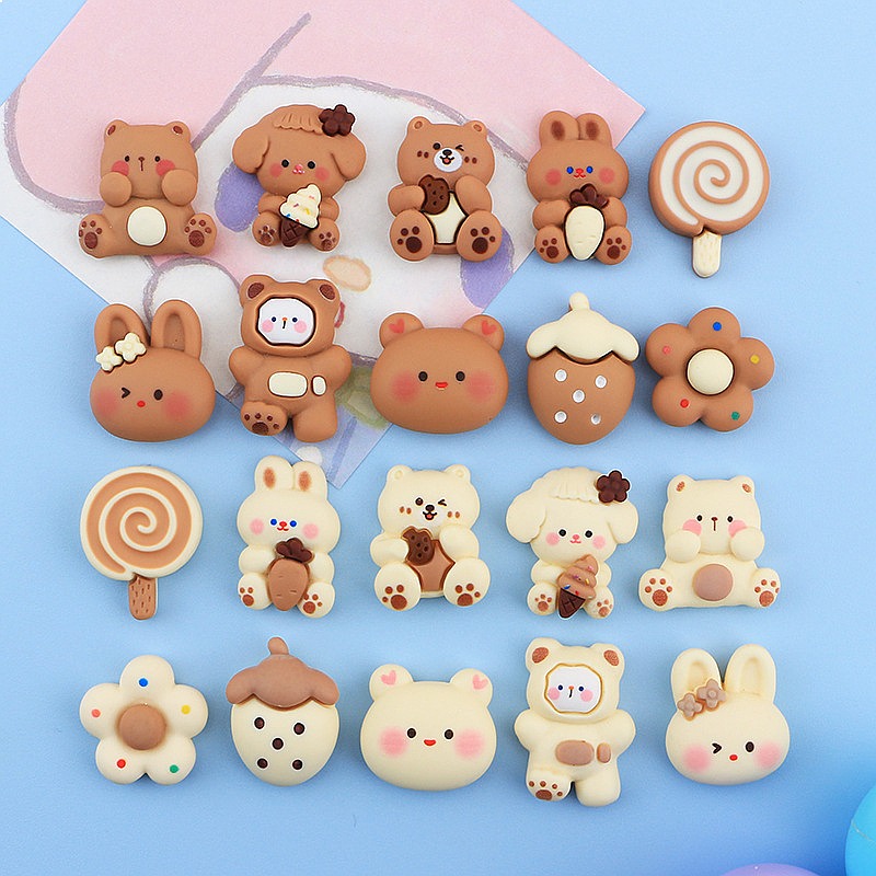 Phone Cases Wholesale - 100 adet Mini Hayvan Reçine Charm