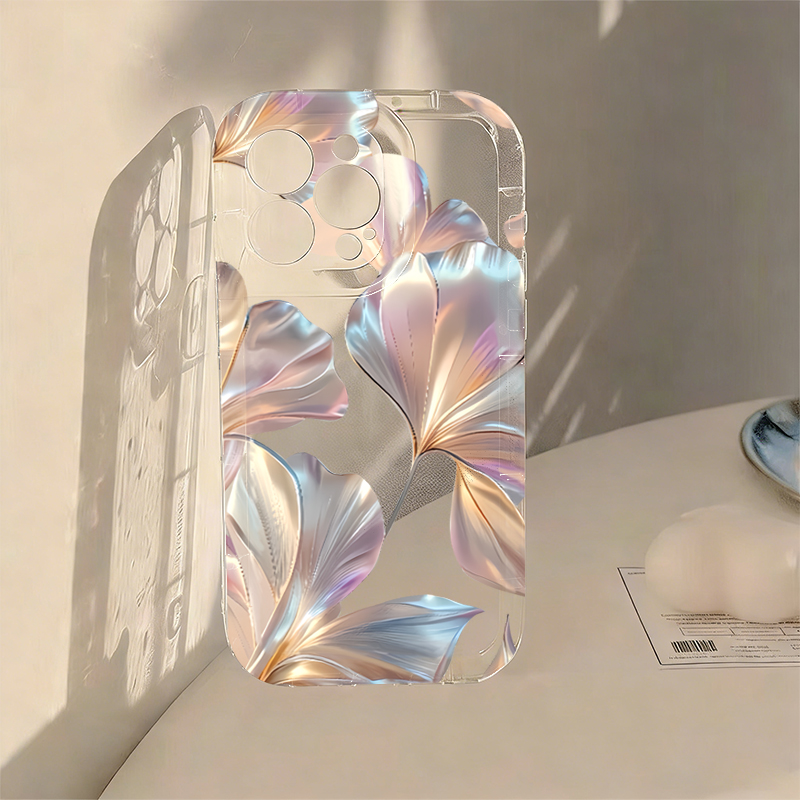 Phone Cases Xiaomi Redmi 12 - Renkli Metalik Ginkgo Baskılı Telefon Kılıfı