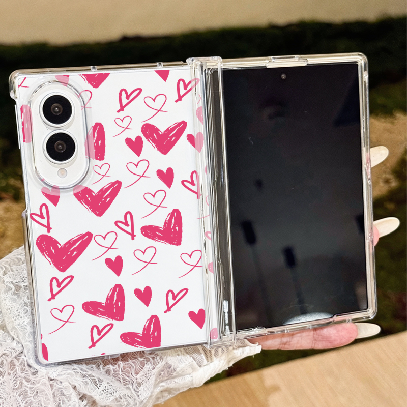 Phone Cases Hard - Sevimli Kalp Desenli Telefon Kılıfı Samsung