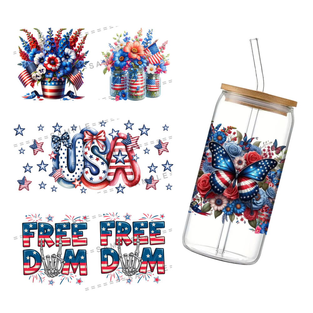 Phone Cases Usa - 11x24cm Bağımsızlık Günü ABD UV DTF