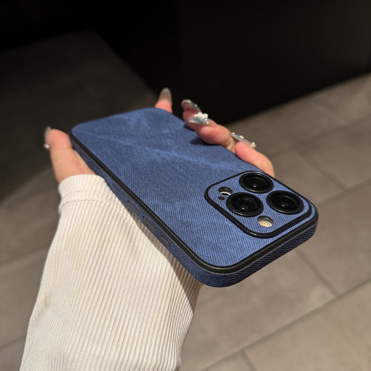 Phone Cases That Cover The Camera - Lüks Vintage Yıkanmış Renkli Kovboy Kumaş