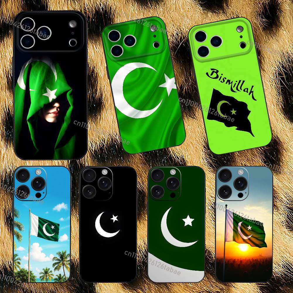 Phone Cases Pakistan - Pakistan Pasaport Bayraklı Siyah Yumuşak Kılıf