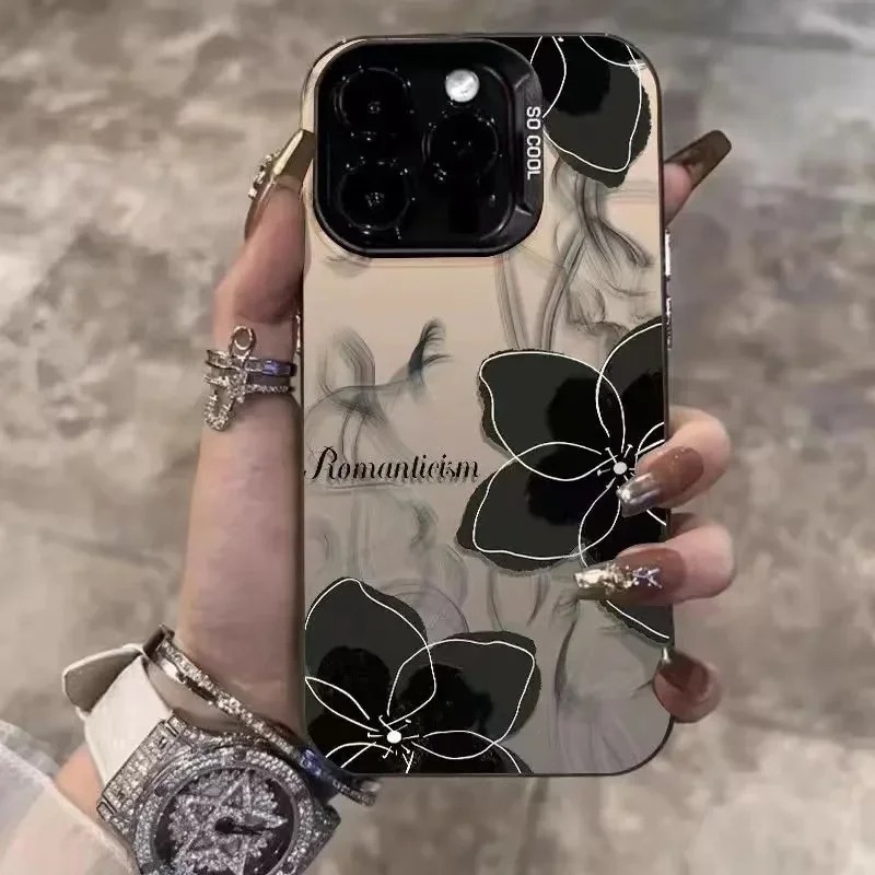 Phone Cases Wholesale - Vintage siyah çiçek Telefon Kılıfı iPhone