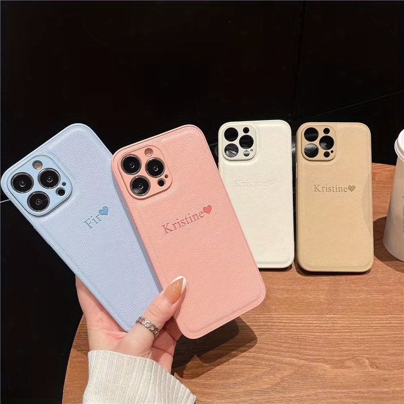 Phone Cases Personalised - Kişiselleştirin Özelleştirme DIY İlk Adı Deri