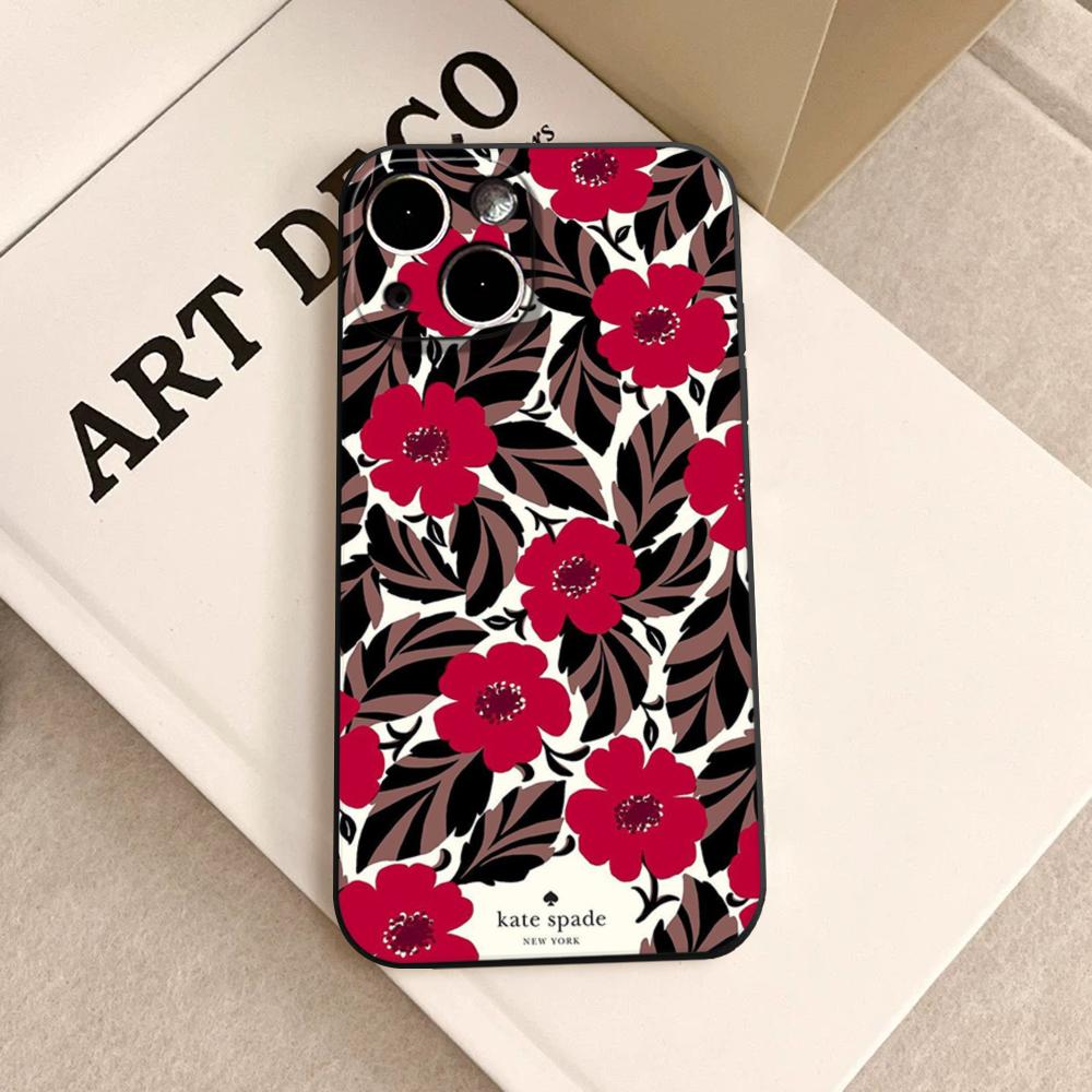 Phone Cases Kate Spade - Fishion K-Kate-SpadeS Çiçek Desenli Telefon Kılıfı