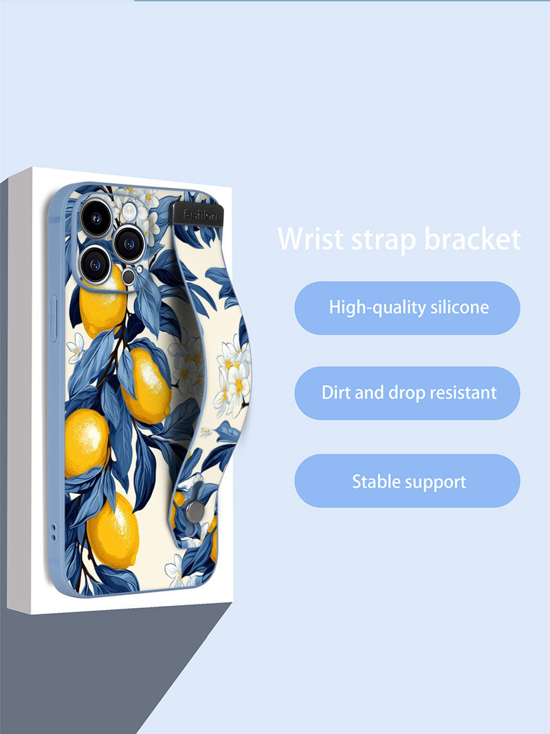 Phone Cases With Loop - Meyve Limon Renkli Yıldız Çiçek Desenli